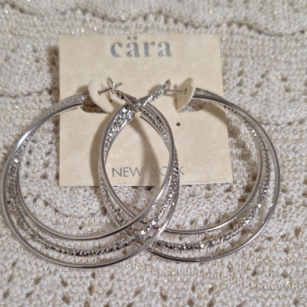 Cara Silver Hoop Earrings